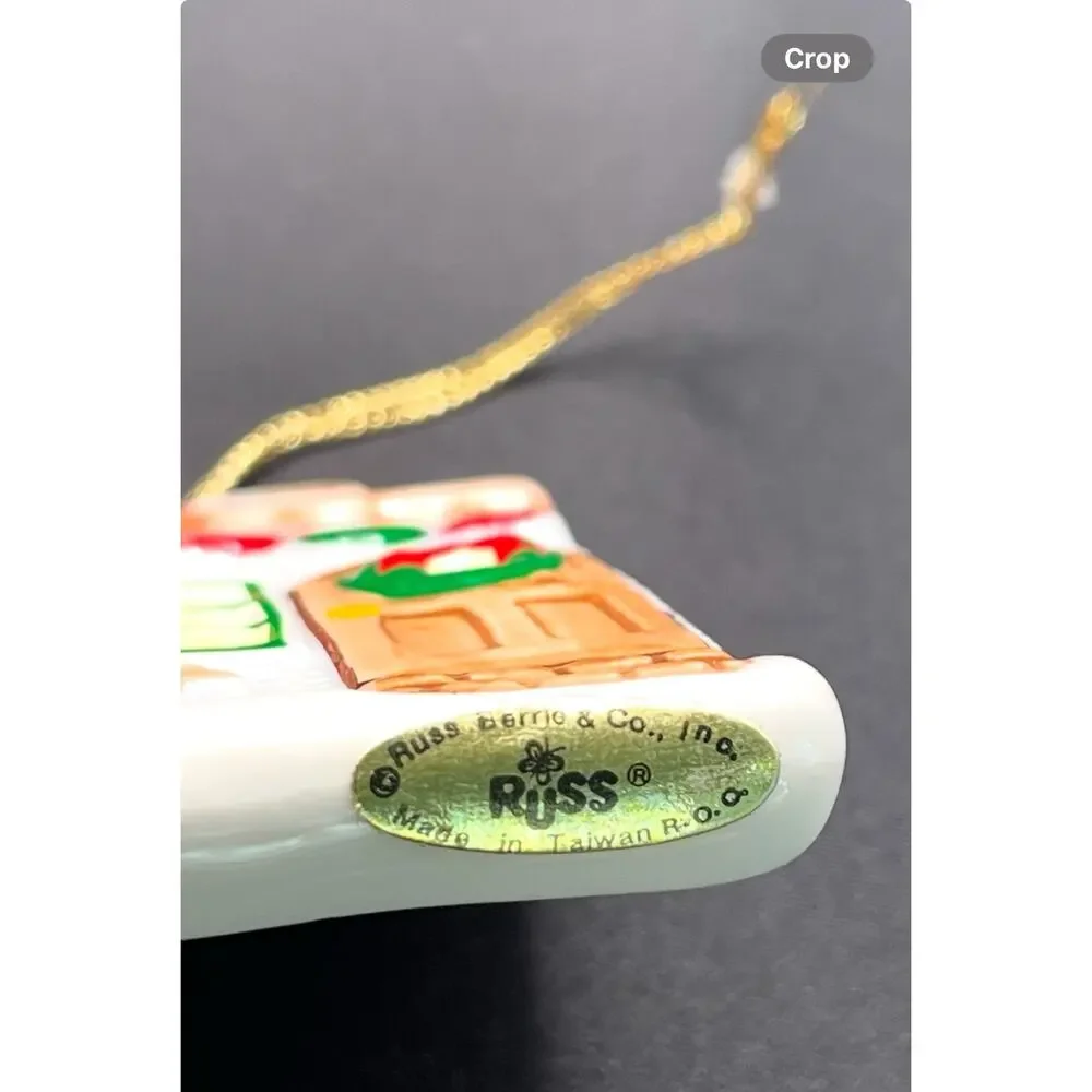 Russ Berrie Christmas Ornament Glazed Bisque Dillards Style 9371G‎ Bakery